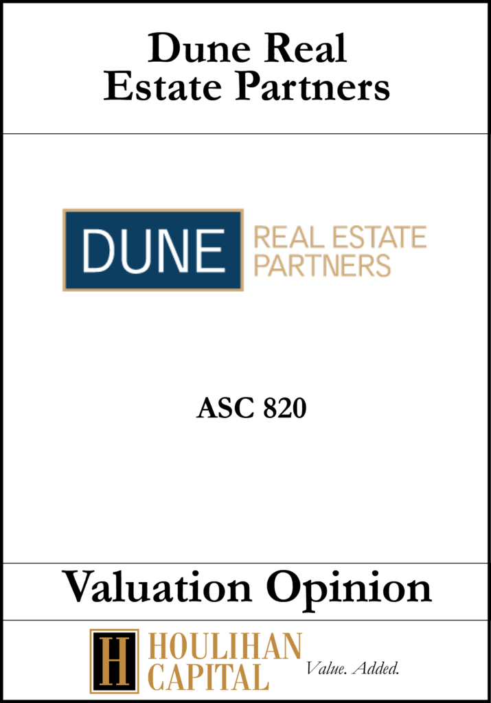 Dune Real Estate Partners Tombstone Houlihan Capital