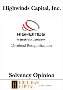 Highwinds Capital - Solvency Opinion Tombstone"