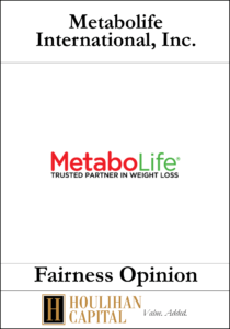 Metabolife International, Inc. - Fairness Opinion Tombstone
