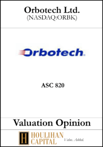 Orbotech - ASC 820 - Valuation Opinion Tombstone