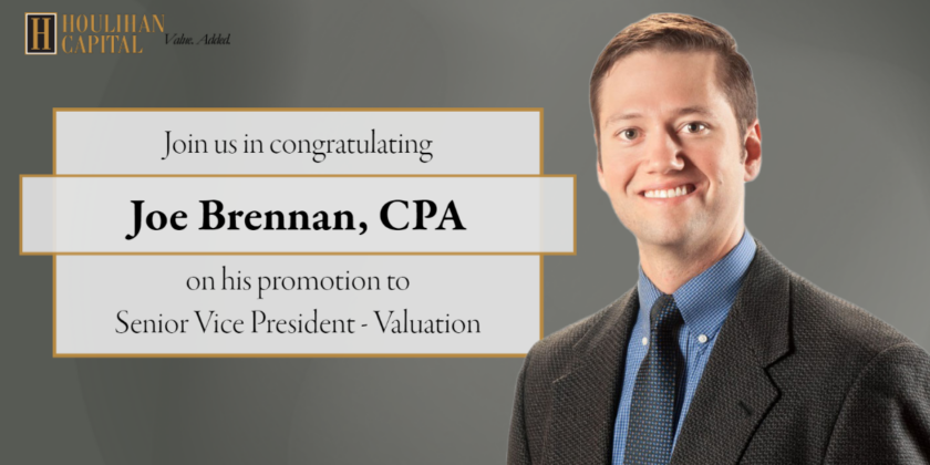 Joe Brennan, CPA has been promoted to Senior Vice President – Valuation