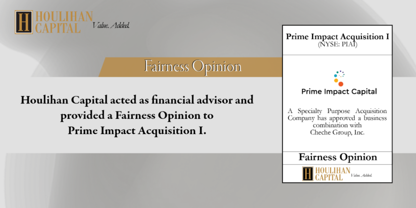 Houlihan Capital Provides Fairness Opinion to Prime Impact