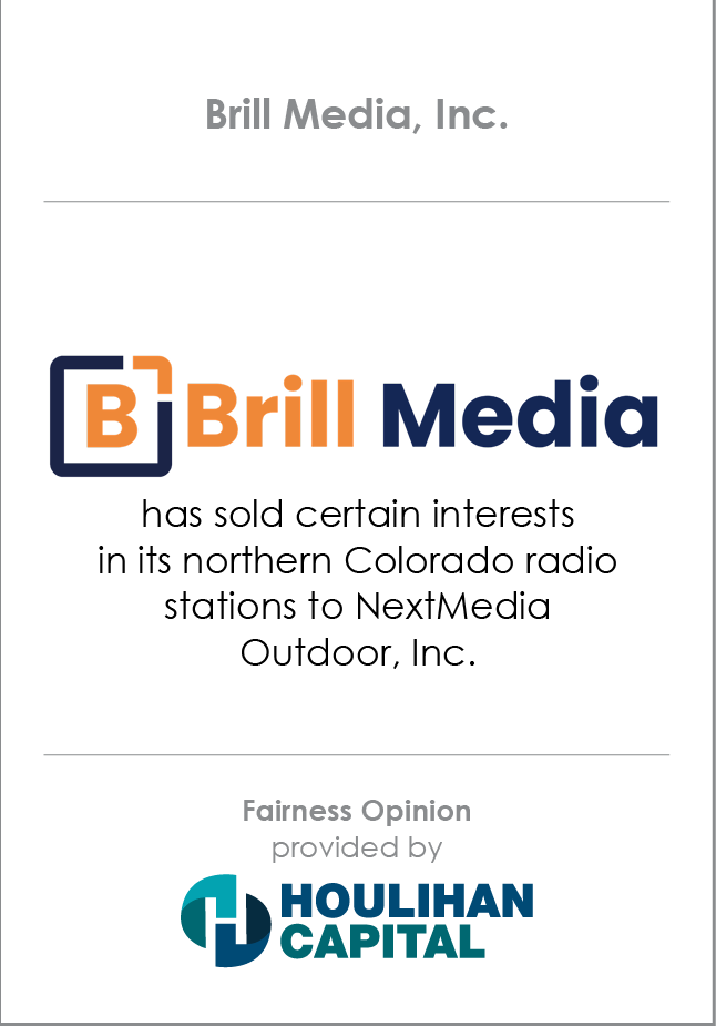 Brill Media Fairness Opinion tombstone