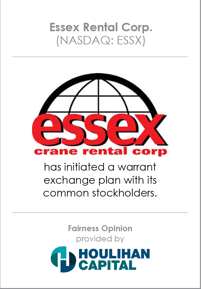 Essex Rental Corp. Fairness Opinion tombstone
