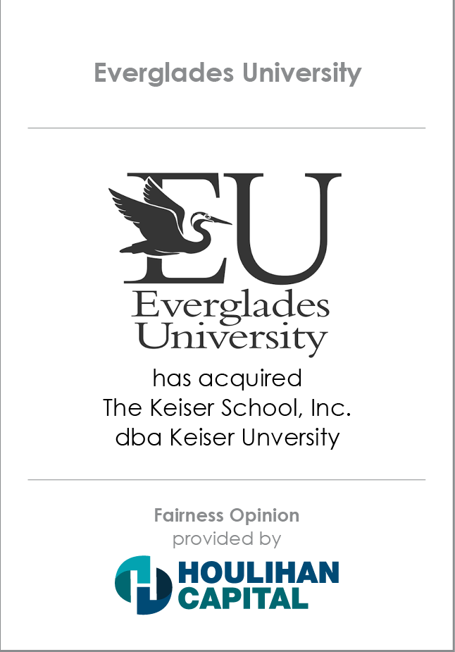 Everglades University Fairness Opinion tombstone
