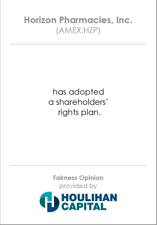 Horizon Pharmacies, Inc. Fairness Opinion tombstone