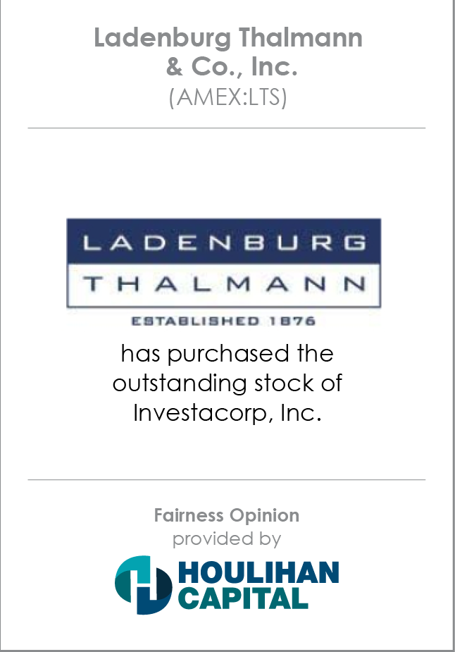 Ladenburg Thalmann & Co. Fairness Opinion tombstone
