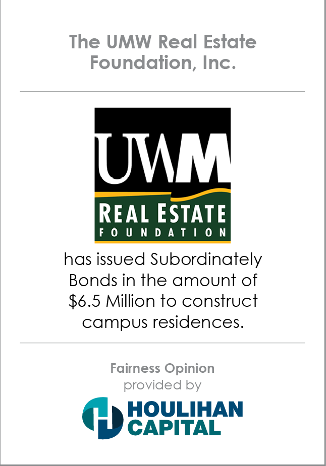 The UMW Real Estate Foundation Fairness Opinion tombstone