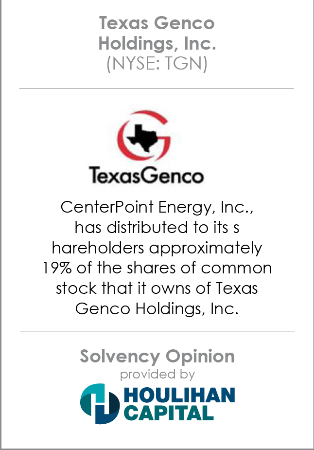 Texas Genco Holdings Solvency Opinion tombstone
