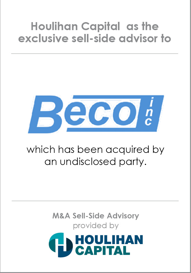 Beco, Inc. Financial Advisory tombstone