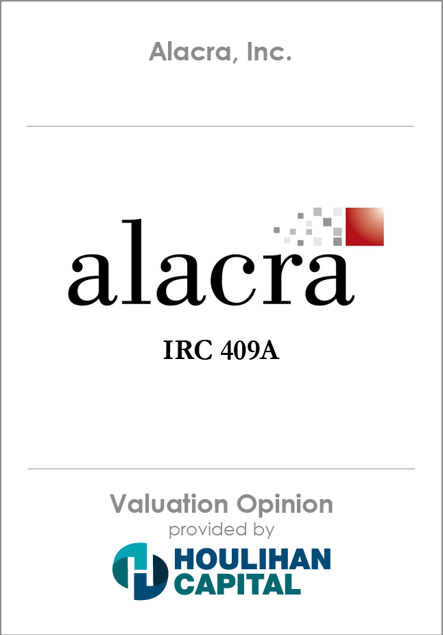 Alacra Valuation Opinion tombstone