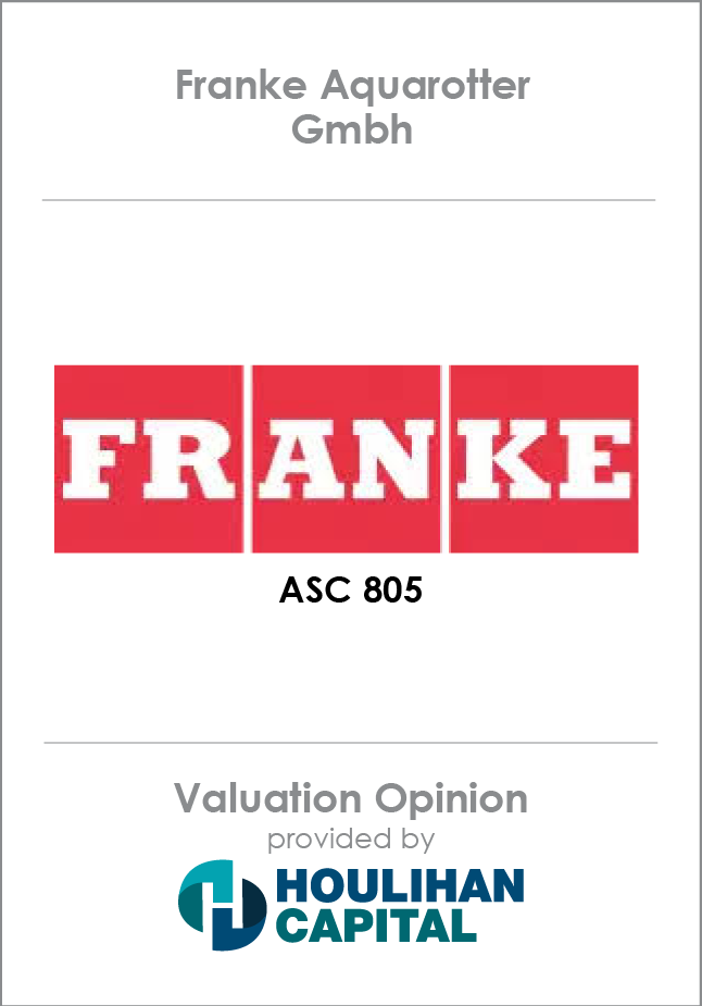 Franke Aquarotter GmbH Valuation Opinion tombstone
