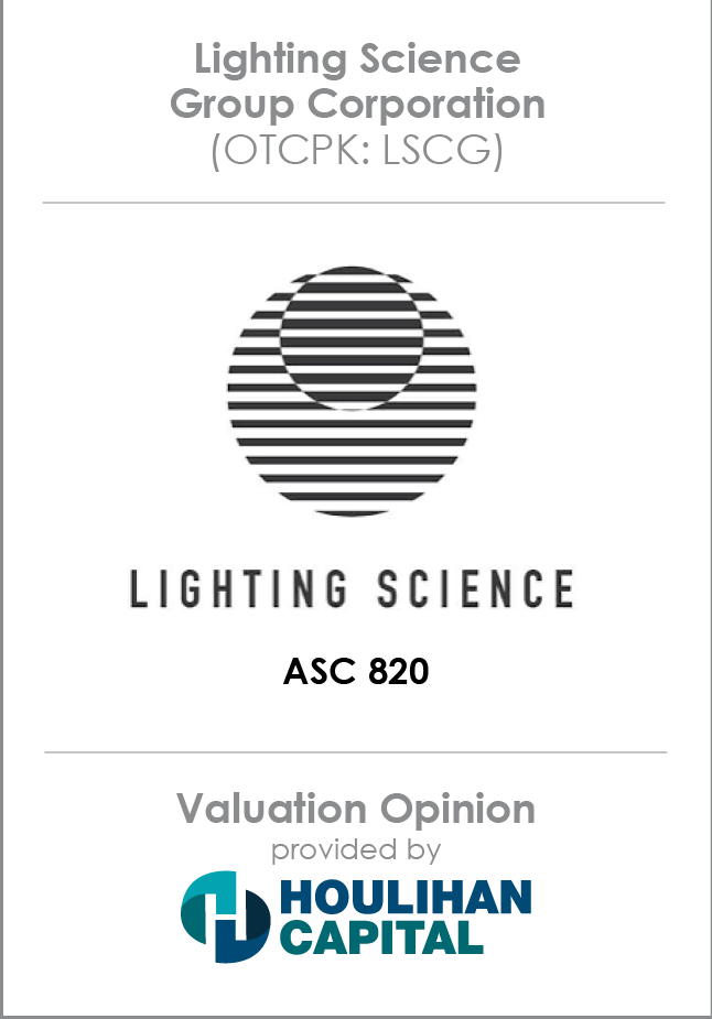 Lighting Science Group Valuation Opinion tombstone