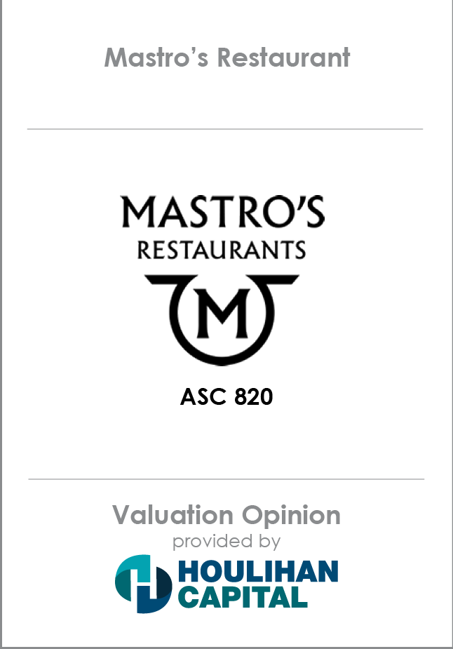 Mastro's Restaurant Valuation Opinion tombstone
