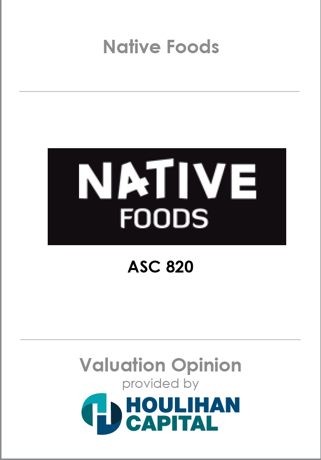 Native Foods Valuation Opinion tombstone