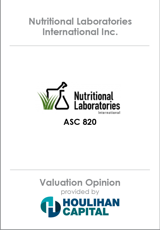 Nutritional Laboratories International Inc. Valuation Opinion tombstone