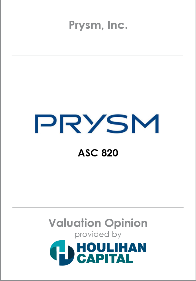 Prysm Valuation Opinion tombstone