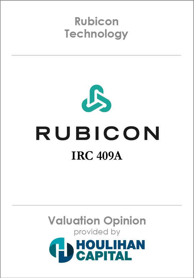 Rubicon Technology Valuation Opinion tombstone