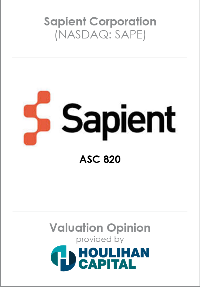 Sapient Valuation Opinion tombstone