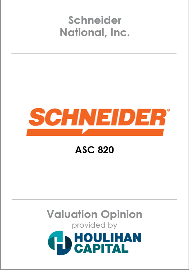 Schneider National Inc. Valuation Opinion tombstone