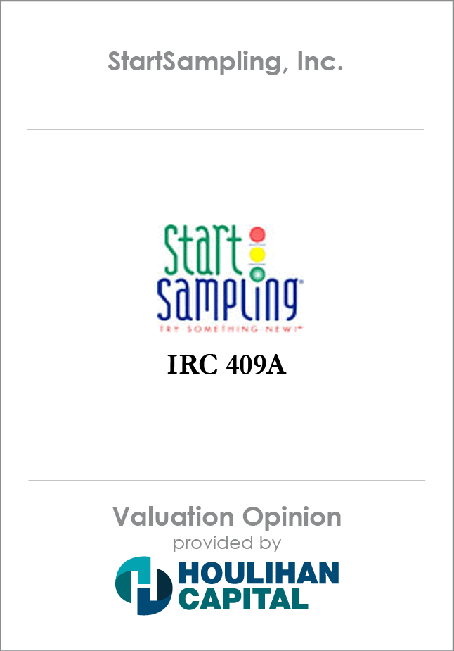 StartSampling Valuation Opinion tombstone