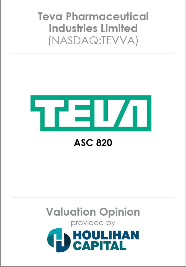 Teva Pharmaceutical Industries Limited Valuation Opinion tombstone