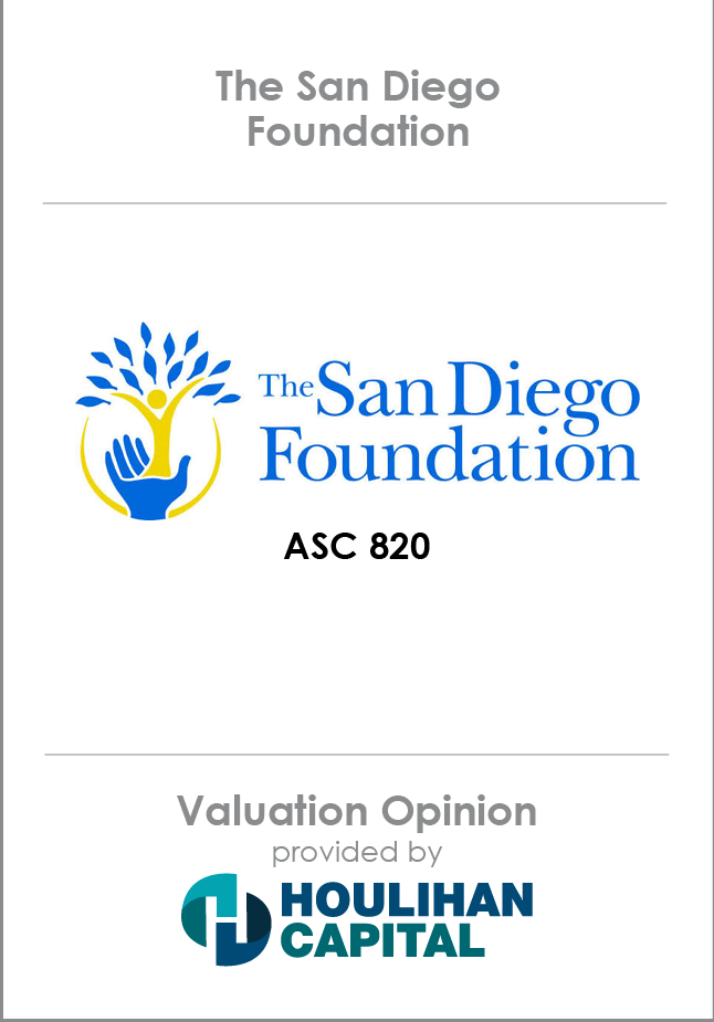 The San Diego Foundation Valuation Opinion tombstone