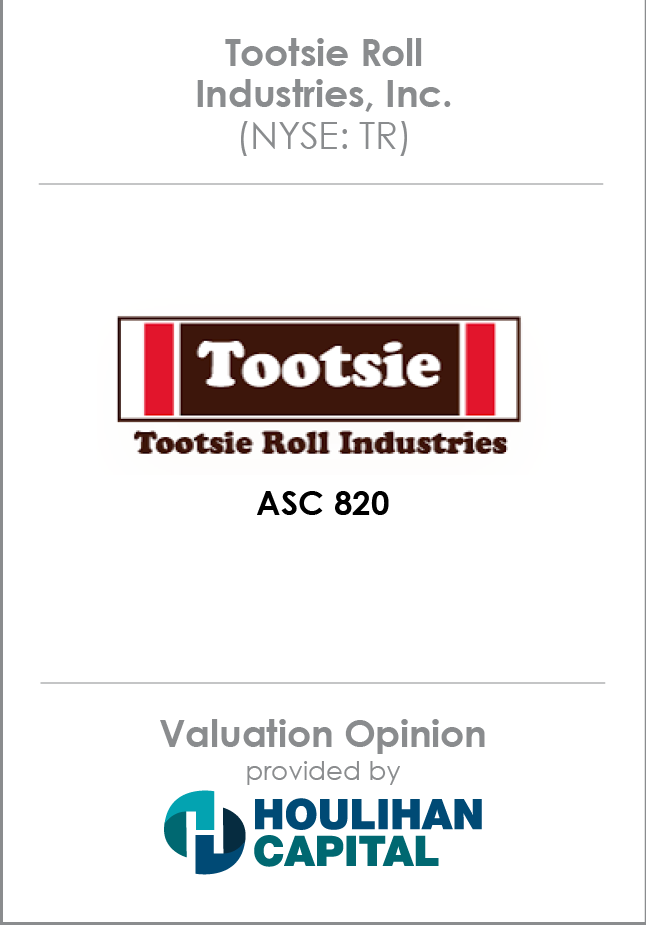 Tootsie Roll Industries Inc. Valuation Opinion tombstone