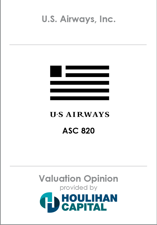 U.S. Airways Valuation Opinion tombstone